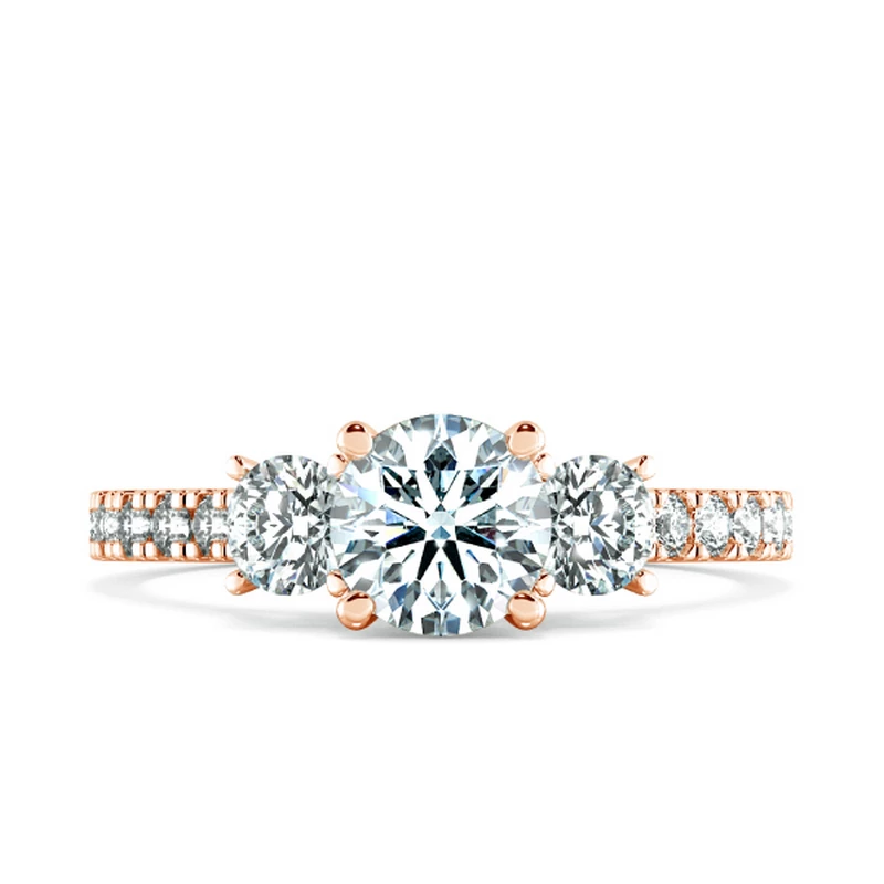 Nhẫn đính hôn Threestone có 3 bridge accent NCH3205 2